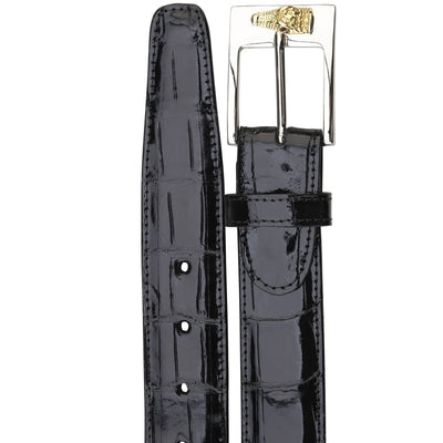 Men's Belvedere Genuine American Alligator Dress Belt in Black