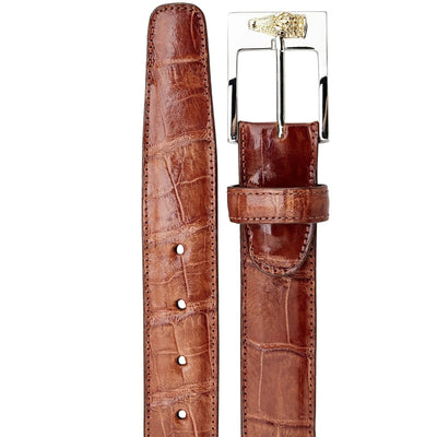 Men's Belvedere Genuine American Alligator Dress Belt in Brown