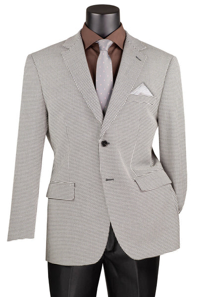 Men's Two Button Modern Fit Sport Coat Blazer in Black Houndstooth
