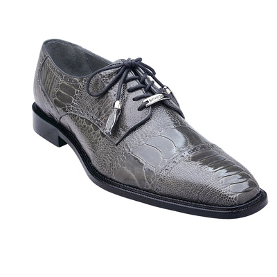 Men's Belvedere Batta Cap Toe Ostrich Dress Shoe in Grey
