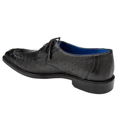 Men's Belvedere Bolero Ostrich Moc Toe Dress Shoe in Black