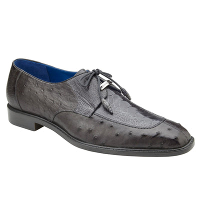 Men's Belvedere Bolero Ostrich Moc Toe Dress Shoe in Grey