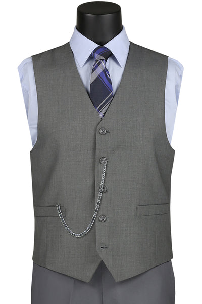 Men's Basic Suit Vest in Grey