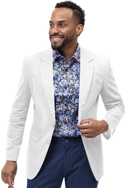 Men's Modern Fit Casual Summer Chino Blazer in White