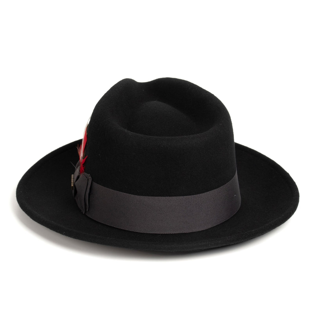black mens dress hats Mens Classic Wool Fedora Dress Hat in Black, Black / Small