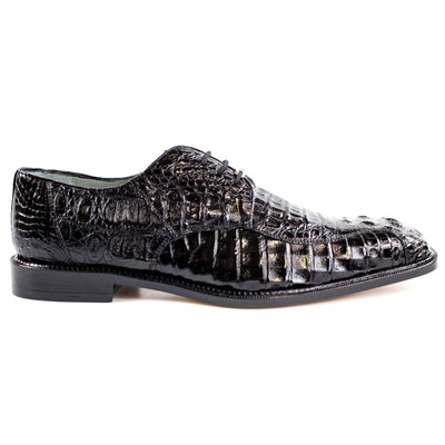 Men's Belvedere Chapo Hornback Caiman Crocodile Dress Shoe in Black