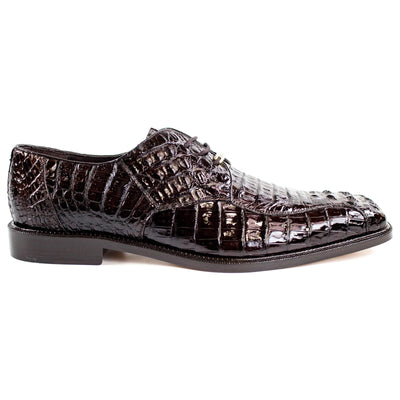 Men's Belvedere Chapo Hornback Caiman Crocodile Dress Shoe in Brown
