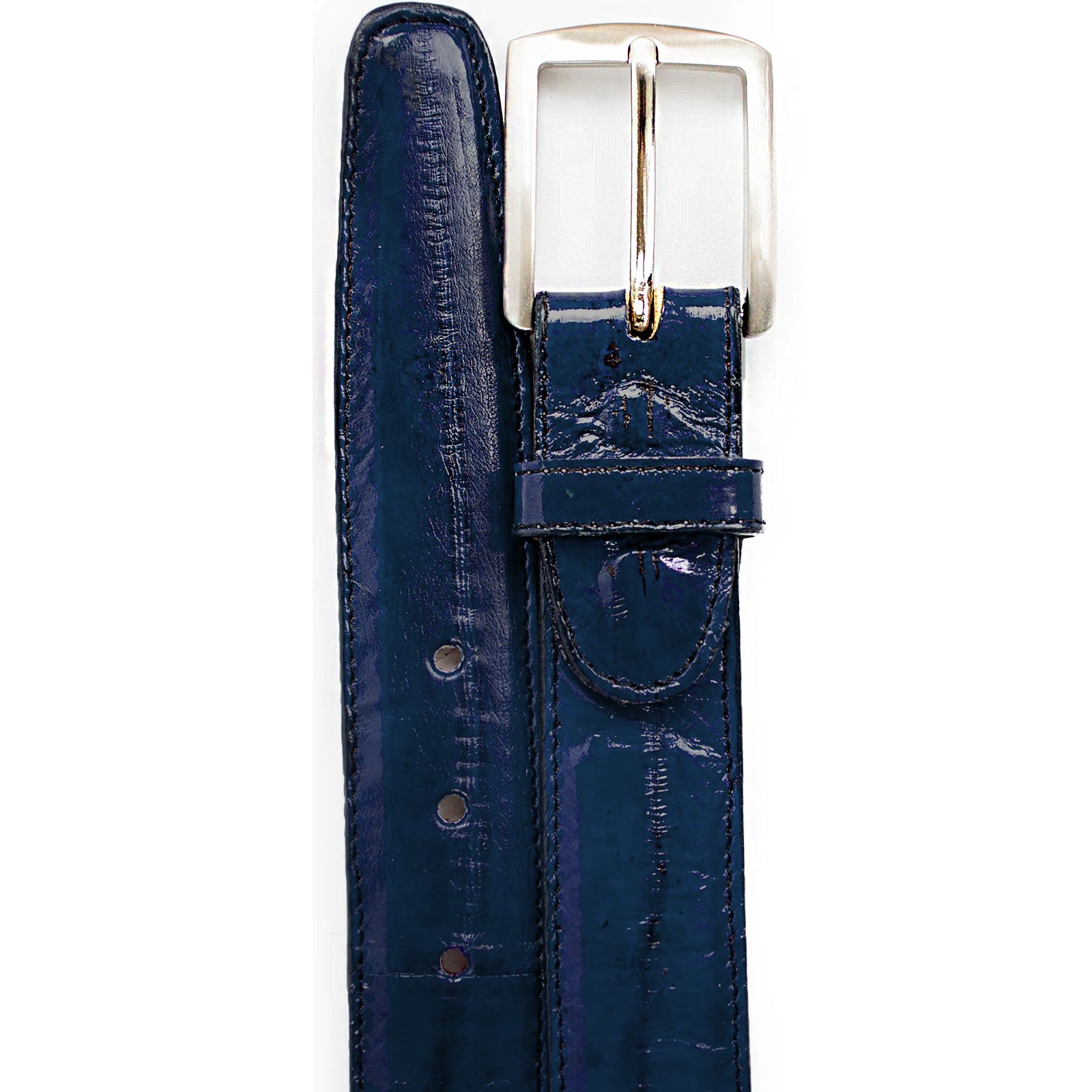 Authentic Genuine Skin Italian Black All-Over Genuine Eel Belt main image 1