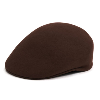 Mens Classic Wool English Cap Dress Hat in Chocolate Brown