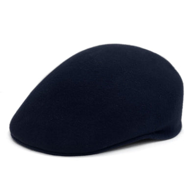 Mens Classic Wool English Cap Dress Hat in Navy Blue