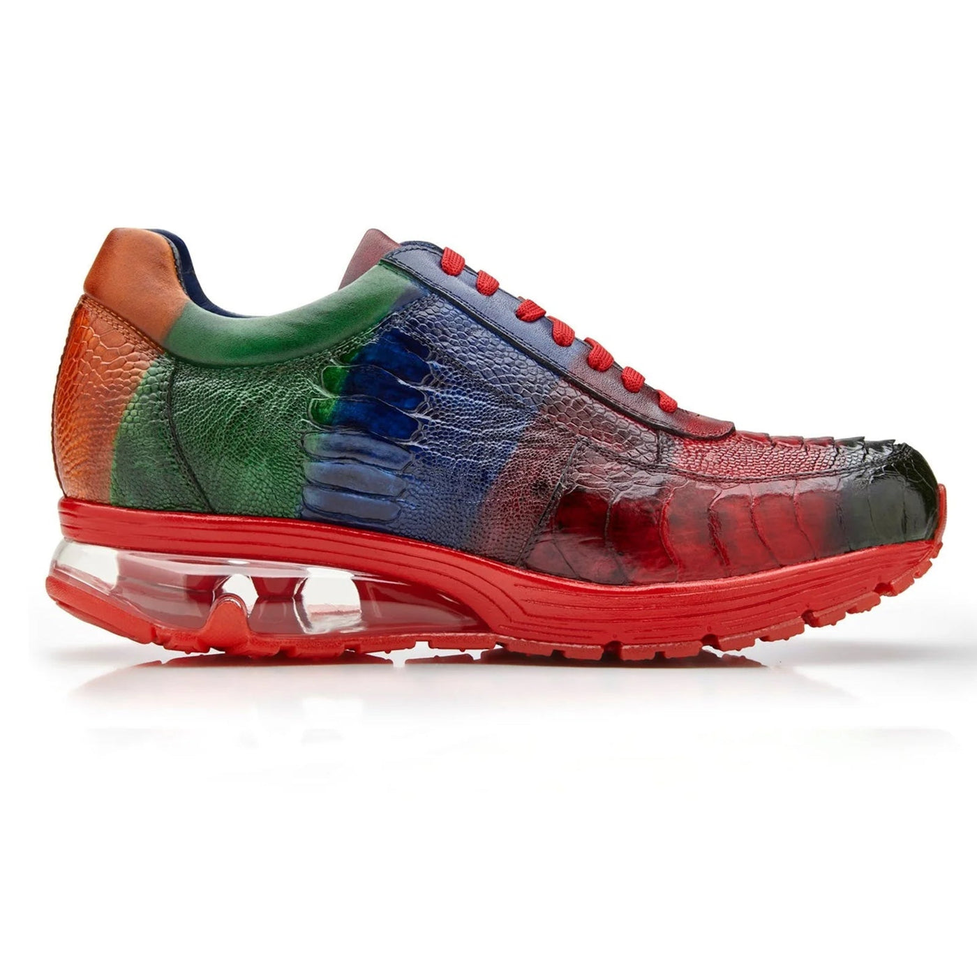 Men's Belvedere George Hand Painted Ostrich Leg Sneaker in Multi Color