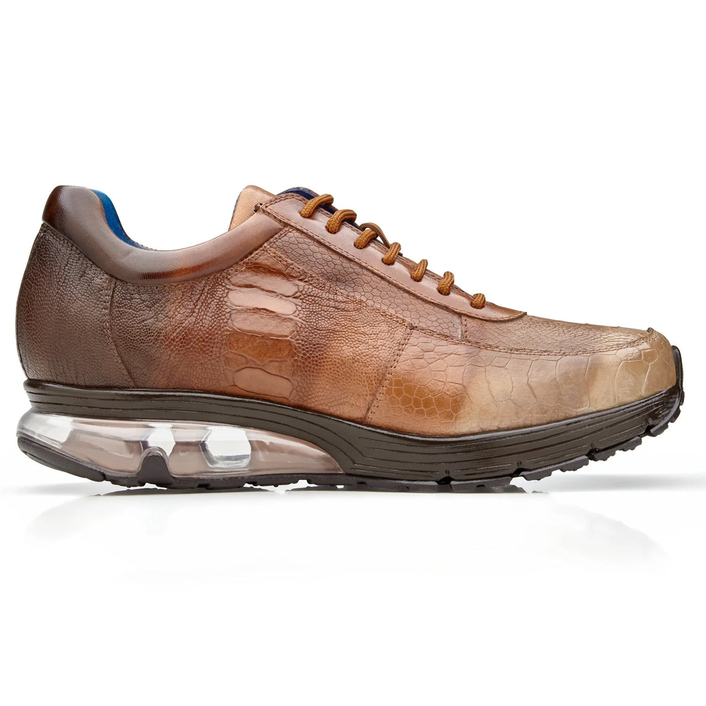 Men's Belvedere George Hand Painted Ostrich Leg Sneaker in Rust