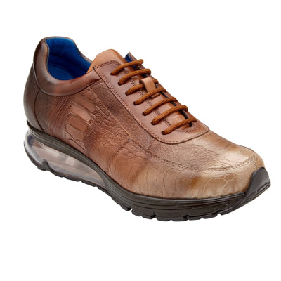 Men's Belvedere George Hand Painted Ostrich Leg Sneaker in Rust