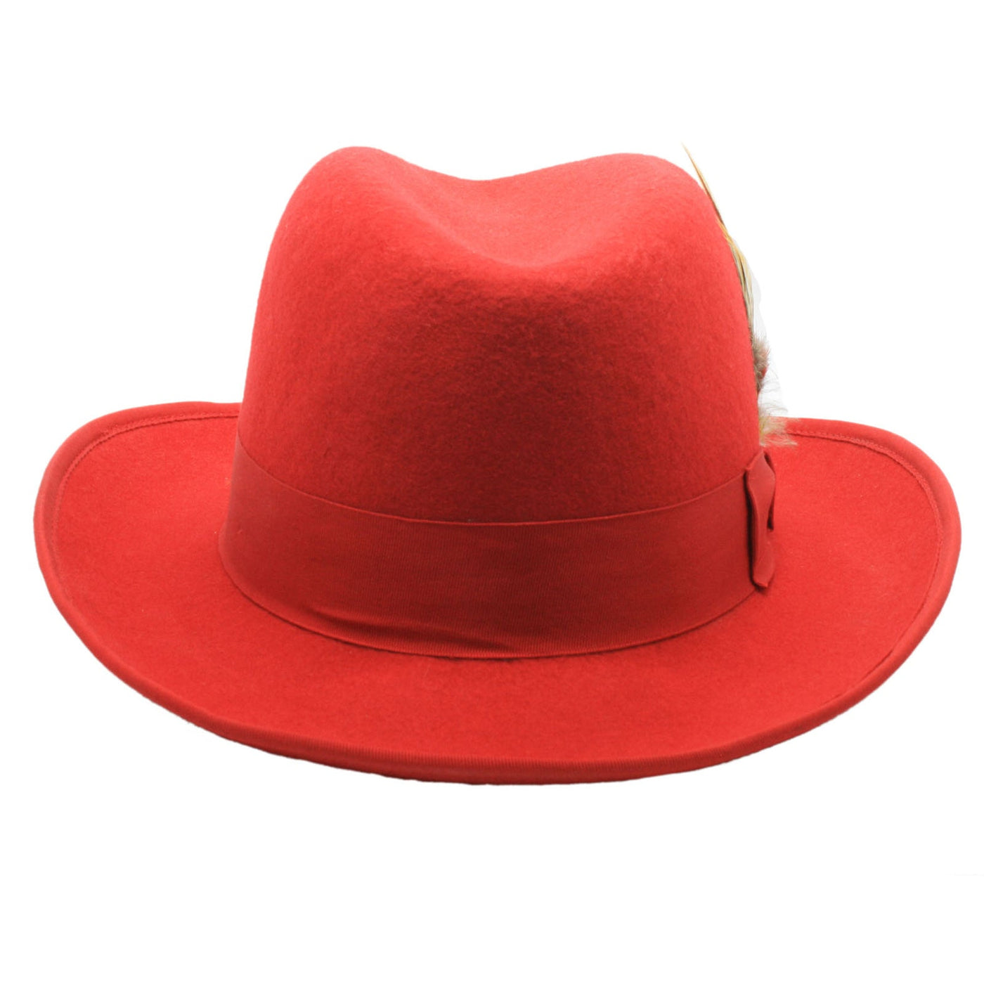 Mens Classic Gangster Godfather Wool Dress Hat in Red