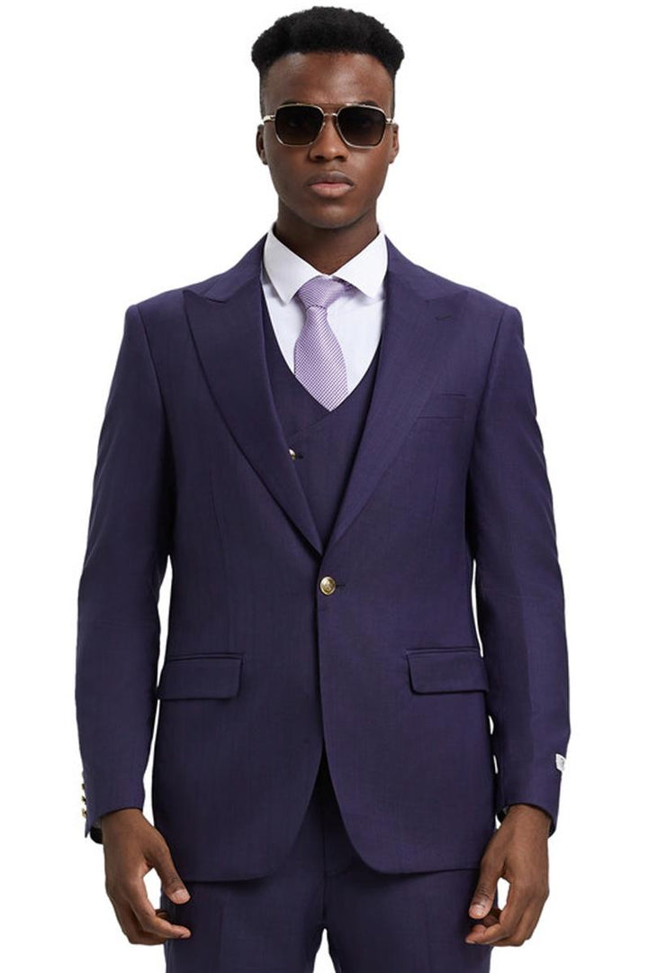 purple dress shirt with navy suit Blue Suit Purple Dress Shirt With Tie Navy Suit Lavender Tie Grooms Club Piece Wedding Suit