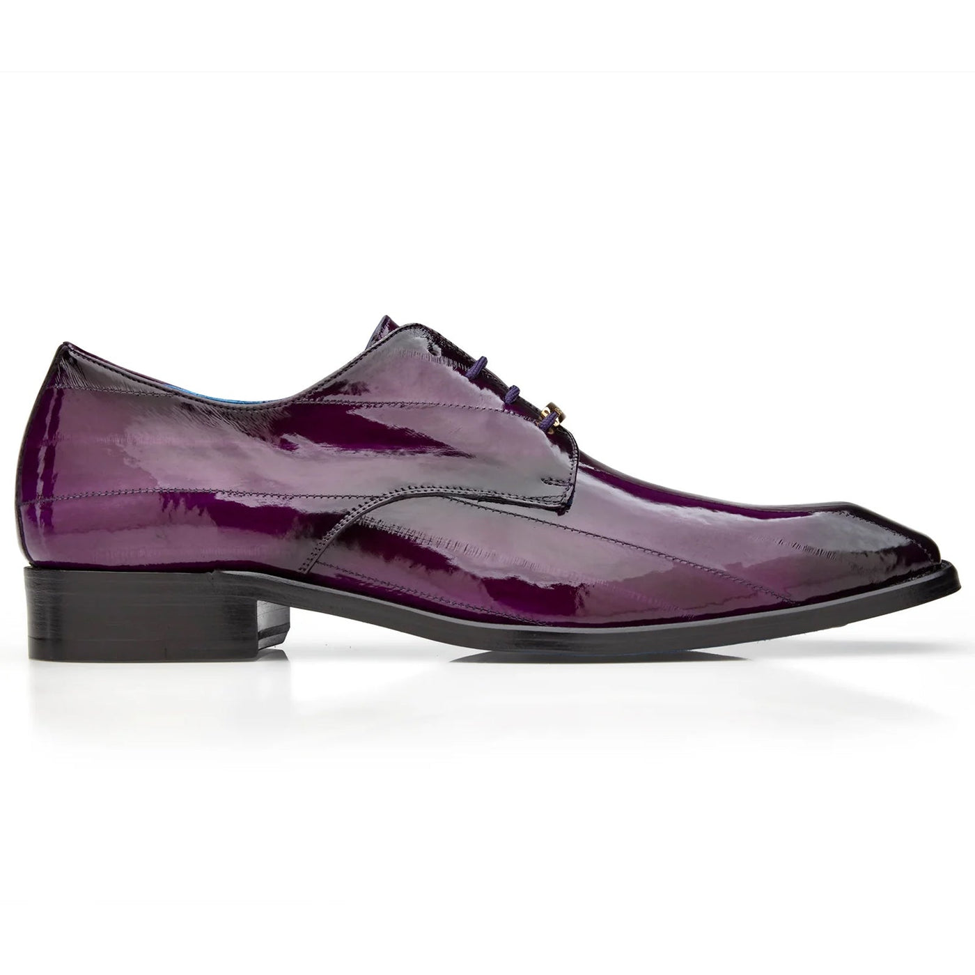 Men's Belvedere Hand Painted Eel Skin Dress Shoe in Antique Purple