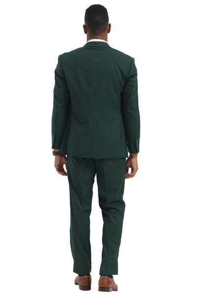 Men's Designer Stacy Adams Classic Double Breasted Suit in Hunter Green