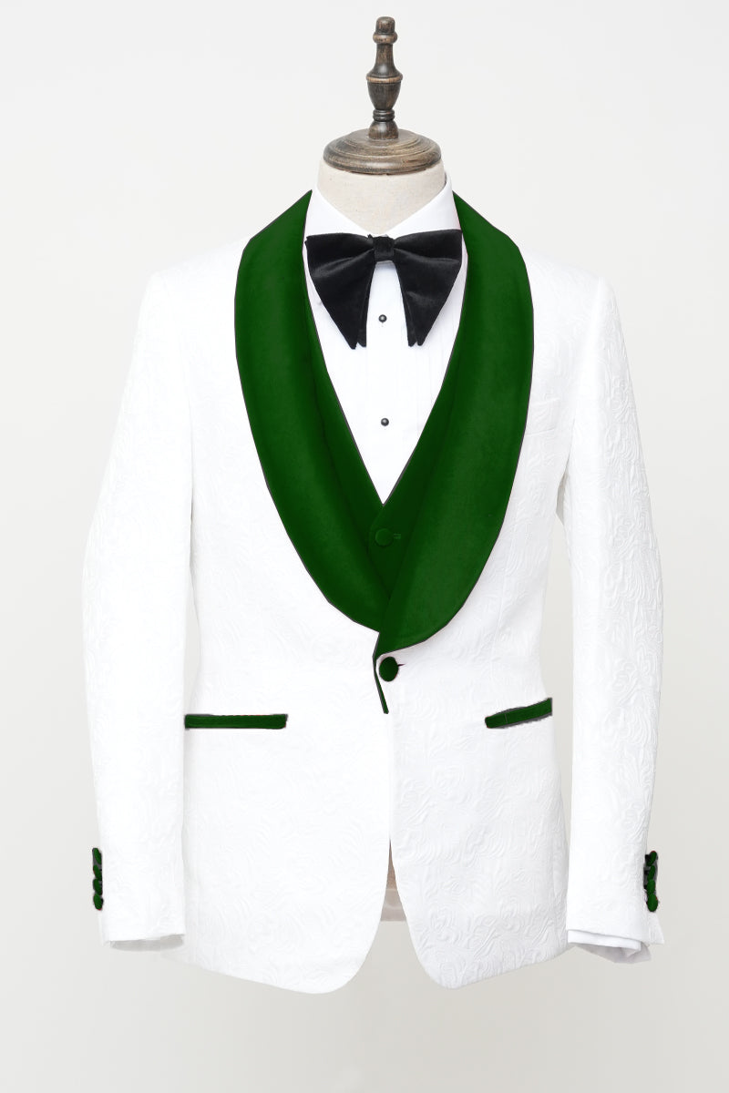 Mens White & Gold Paisley Prom & Wedding Tuxedo main image 0