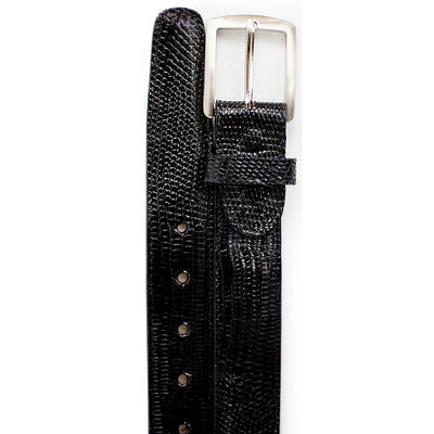 Men's Belvedere Genuine Lizard Skin Dress Belt in Black
