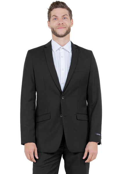 Men's Basic Slim Fit Vested Business Suit in Black