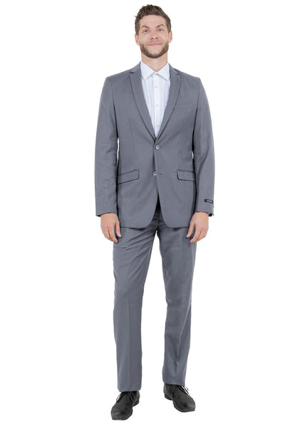 Men's Basic Slim Fit Vested Business Suit in Grey