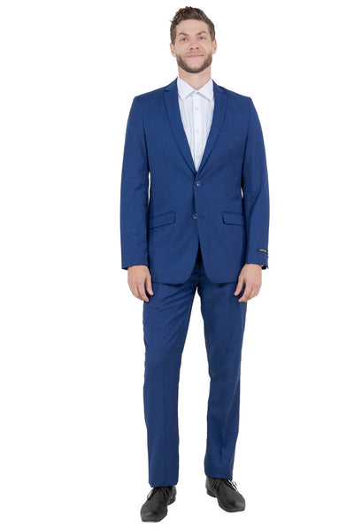 Men's Basic Slim Fit Vested Business Suit in Blue