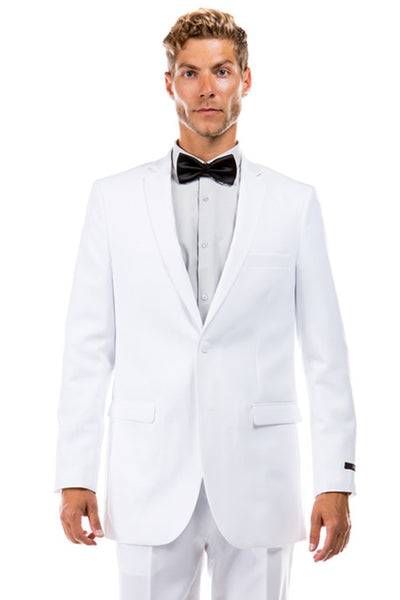 Men's Two Button Basic Hybrid Fit Business Suit in White