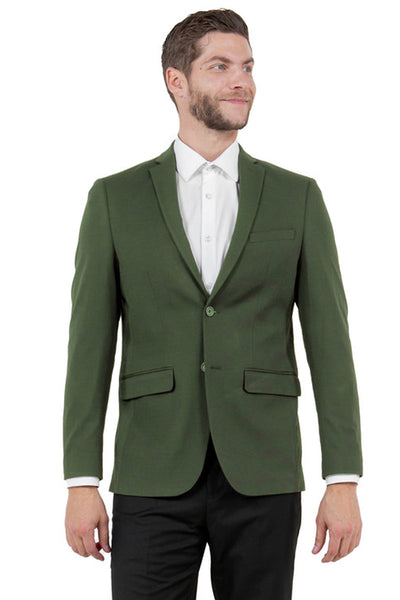 Men's Basic Business Sport Coat Blazer in Hunter Green