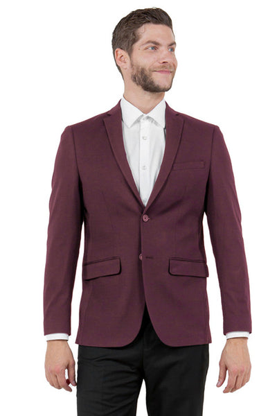 Men's Basic Business Sport Coat Blazer in Burgundy