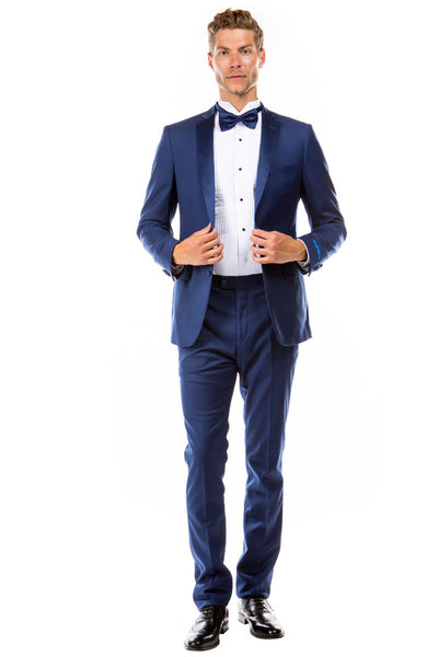 Men's Two Button Slim Fit Wedding & Prom Tuxedo in Blue