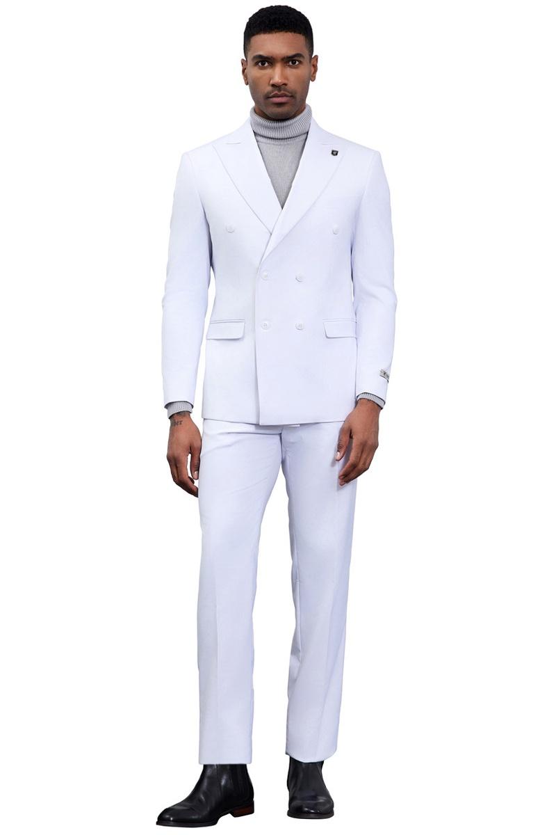 white dress suit men's Allingentle Mens Suits Prom Wedding Suits for Men White Pant Suit Set Mens  Suits Classic Fit 2 Piece One Button Men's Suits