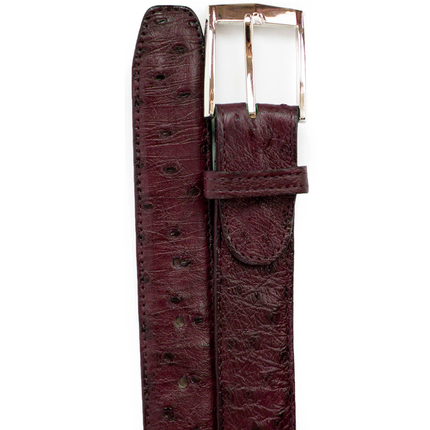 Men's Belvedere Genuine Ostrich Quill Dress Belt in Burugndy SignatureMenswear Men's Belvedere Genuine Ostrich Quill Dress Belt in Burugndy SignatureMenswear