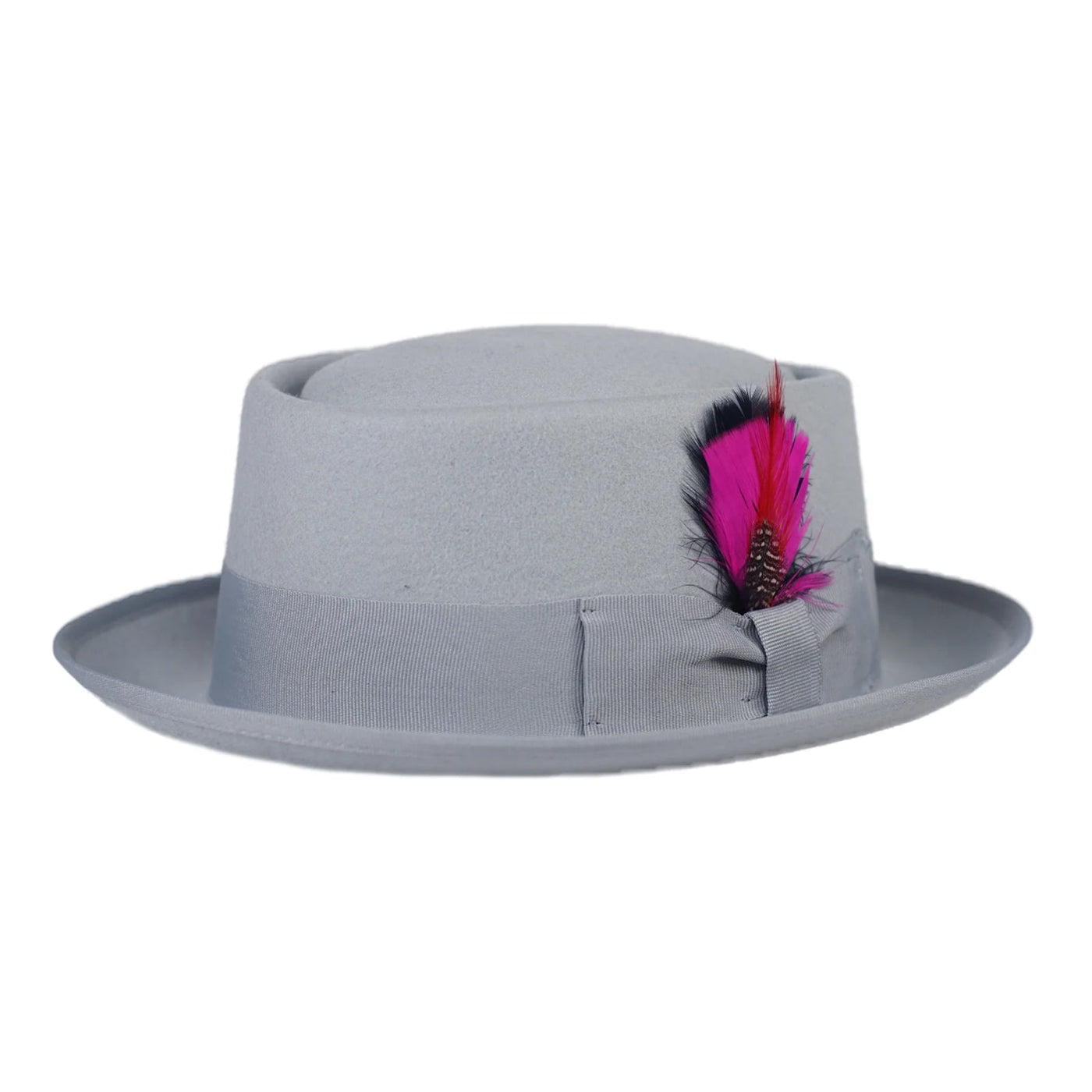 Men's Classic Wool Porkpie Dress Hat in Light Grey