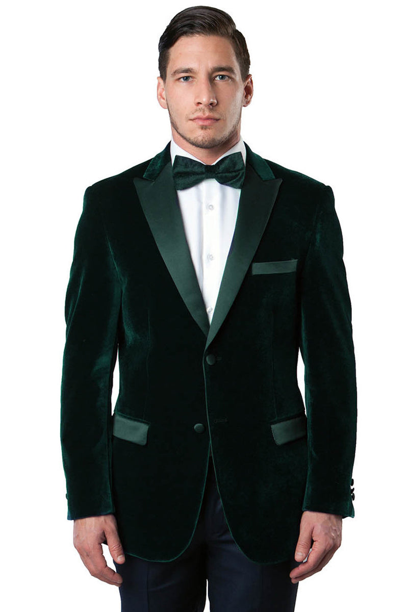 Velvet Tuxedo Dinner Jacket velour Men's blazer Jacket + White main image 1