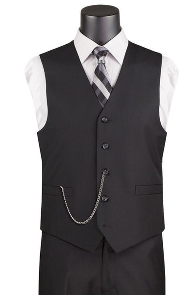 Men's Basic Suit Vest in Black