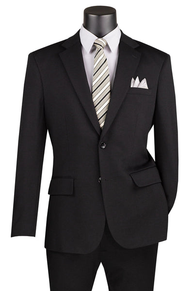 Men's Basic Slim Fit Ultra Stretch Wedding Suit in Black