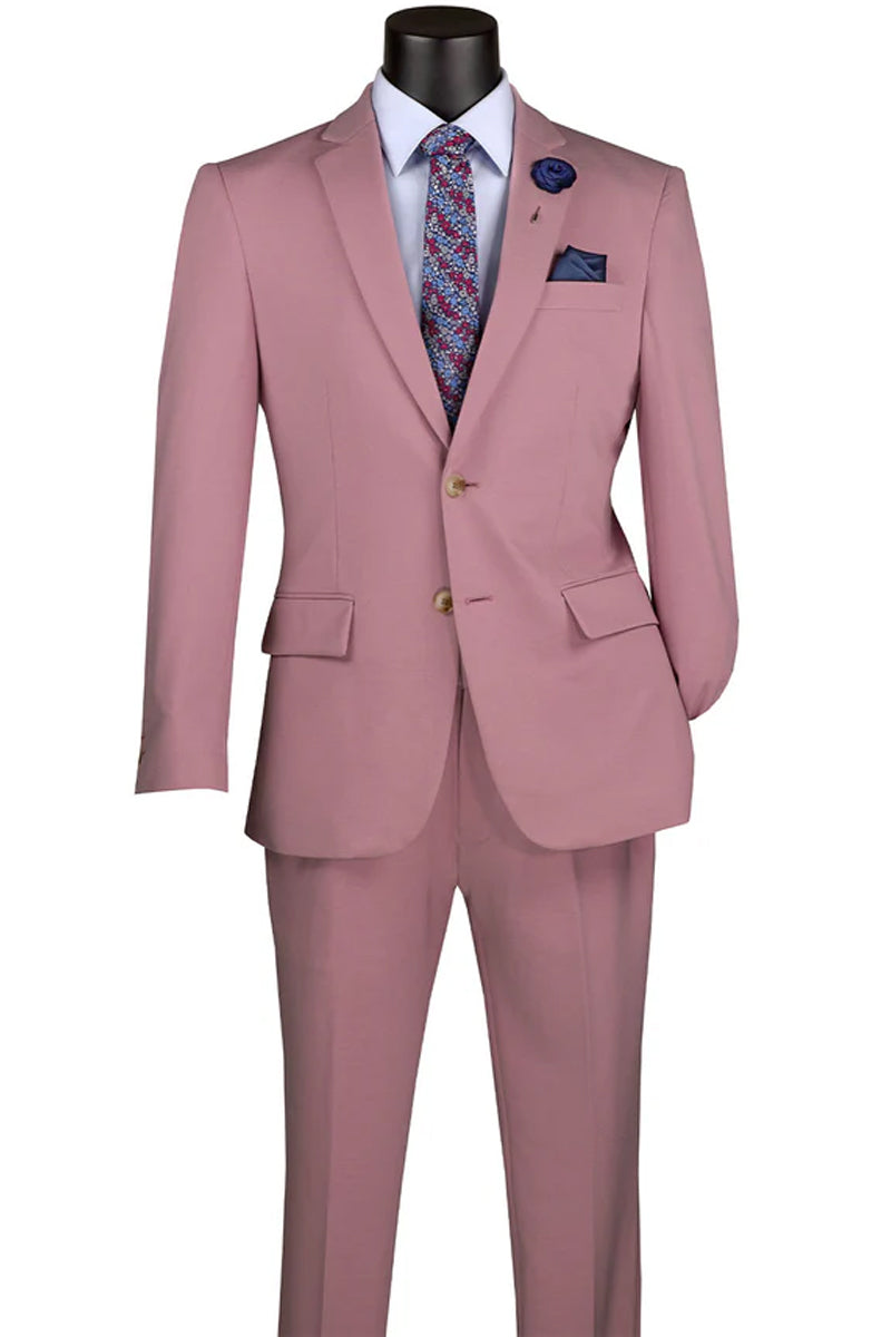 Men's Basic Slim Fit Ultra Stretch Wedding Suit in Pink
