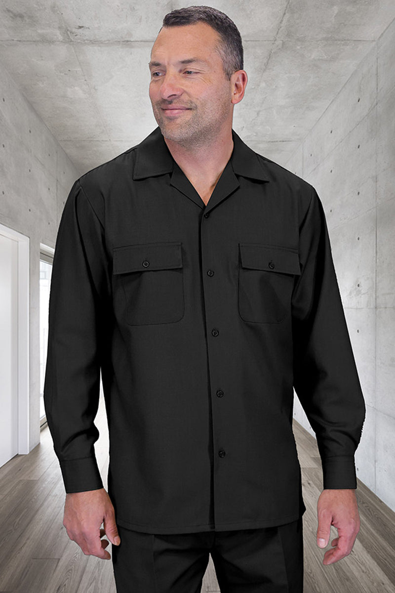 Men's Designer Wool Two Piece Leisure Walking Suit in Black