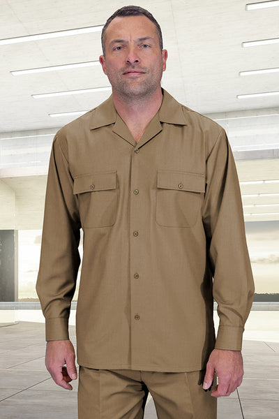 Men's Designer Wool Two Piece Leisure Walking Suit in Caramel