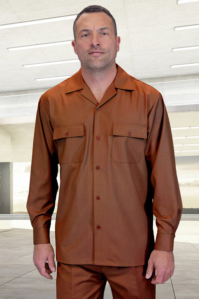 Men's Designer Wool Two Piece Leisure Walking Suit in Copper