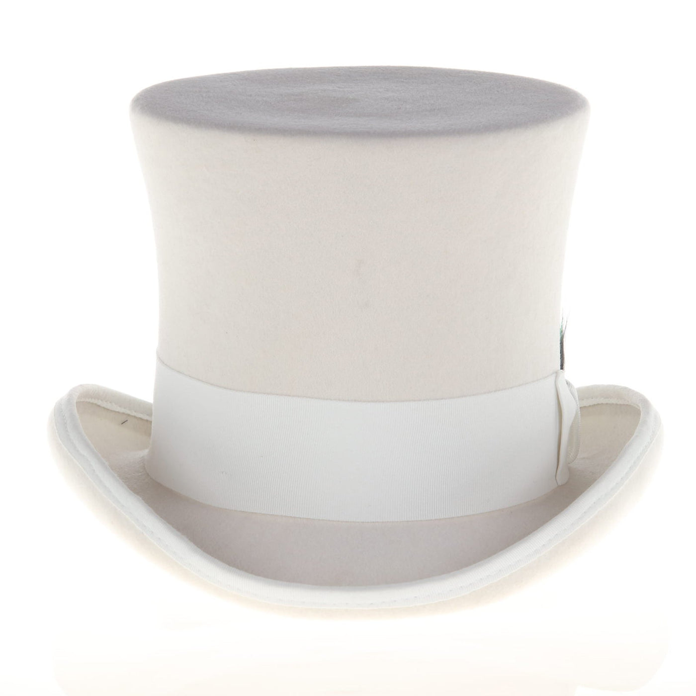 Men's Tall 100% Wool Dress Top Hat in White