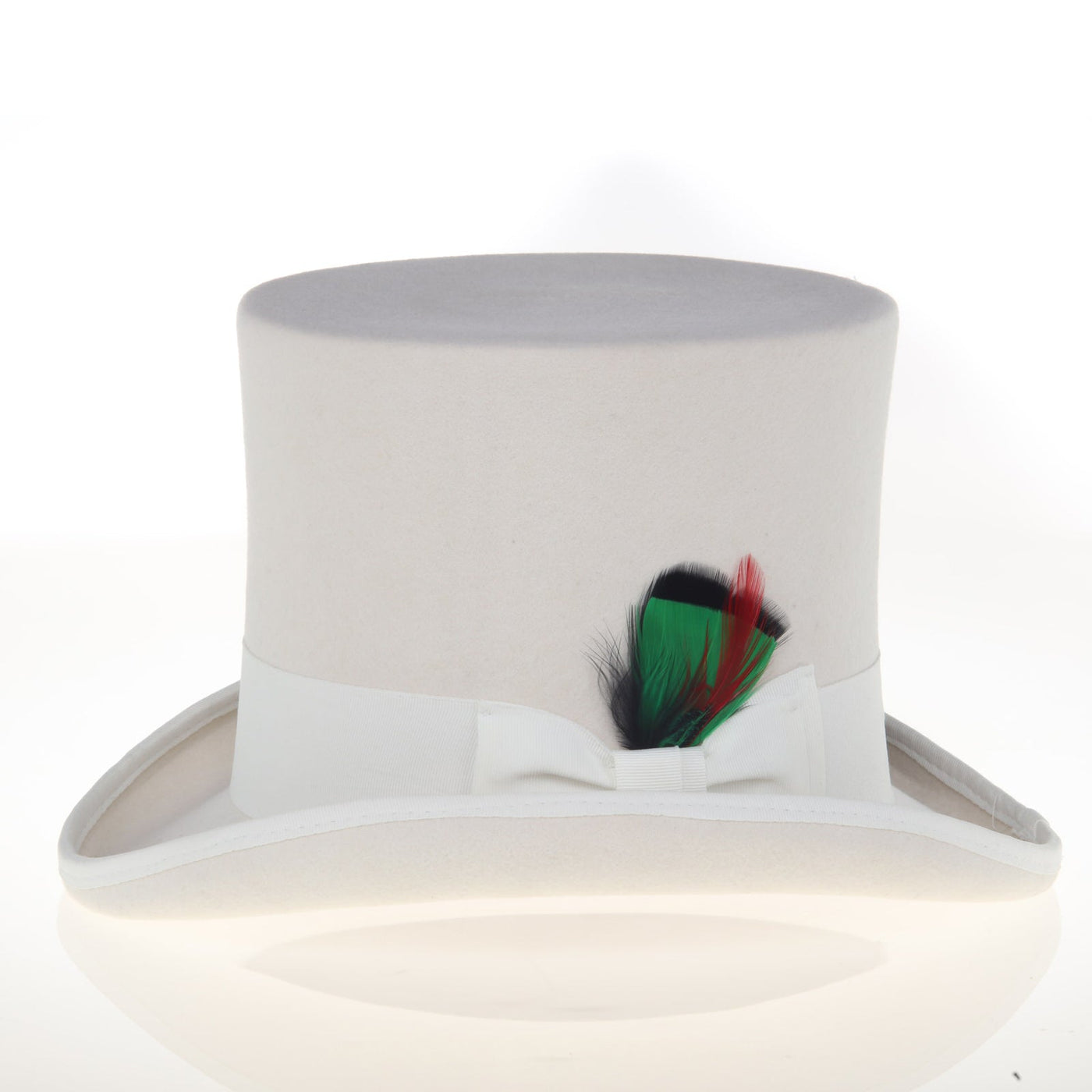 Men's Tall 100% Wool Dress Top Hat in White