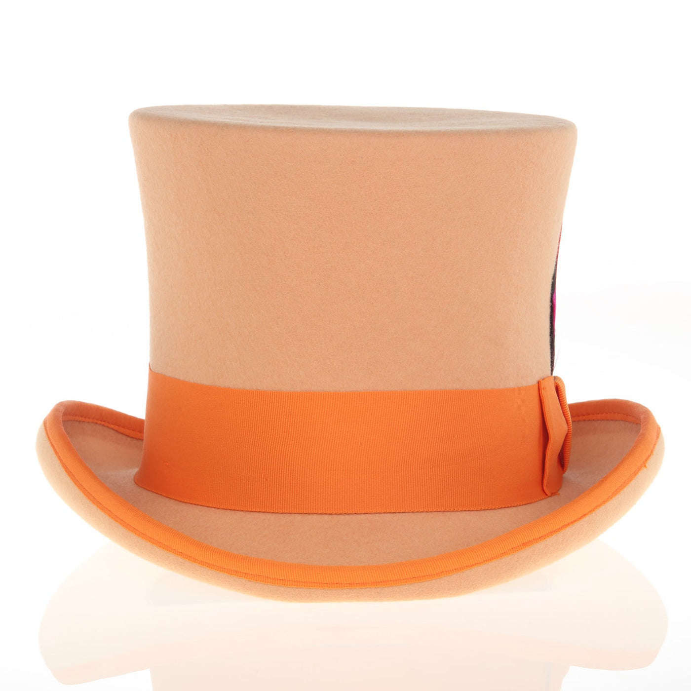 Men's Tall 100% Wool Dress Top Hat in Orange