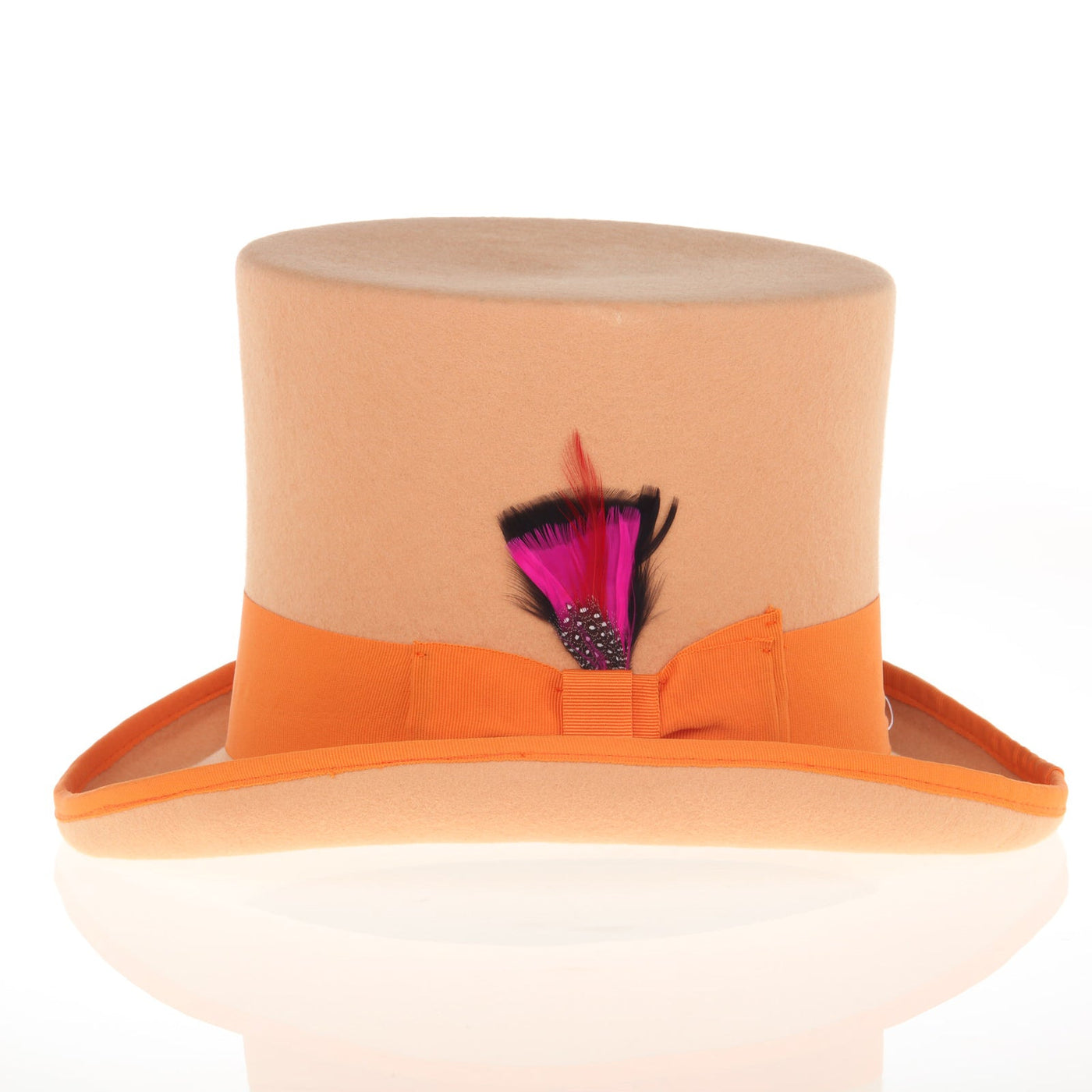 Men's Tall 100% Wool Dress Top Hat in Orange