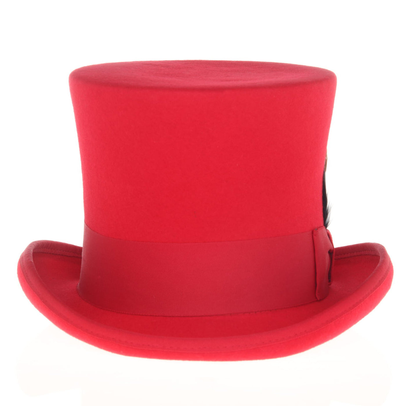 Men's Tall 100% Wool Dress Top Hat in Red