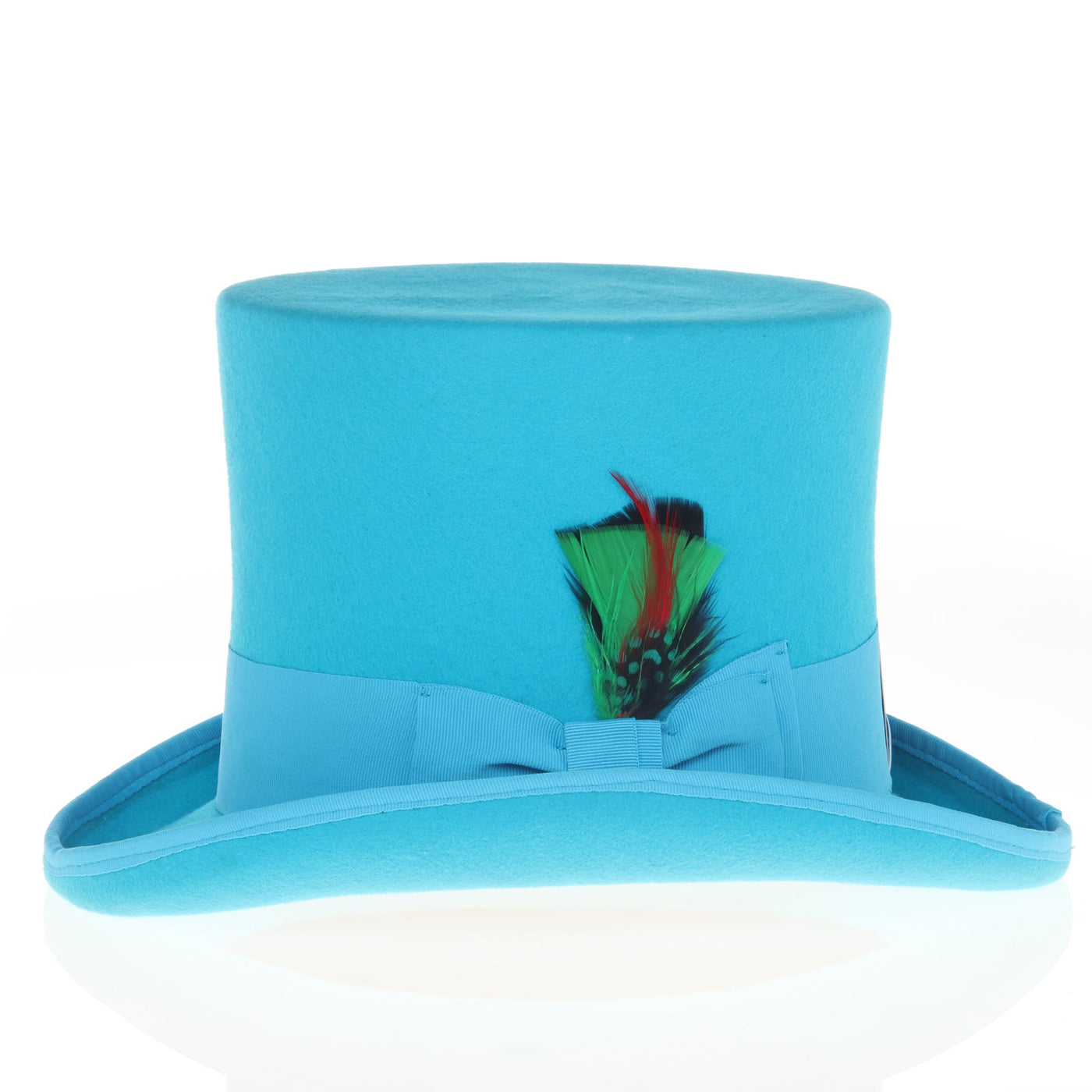 Men's Tall 100% Wool Dress Top Hat in Turquoise