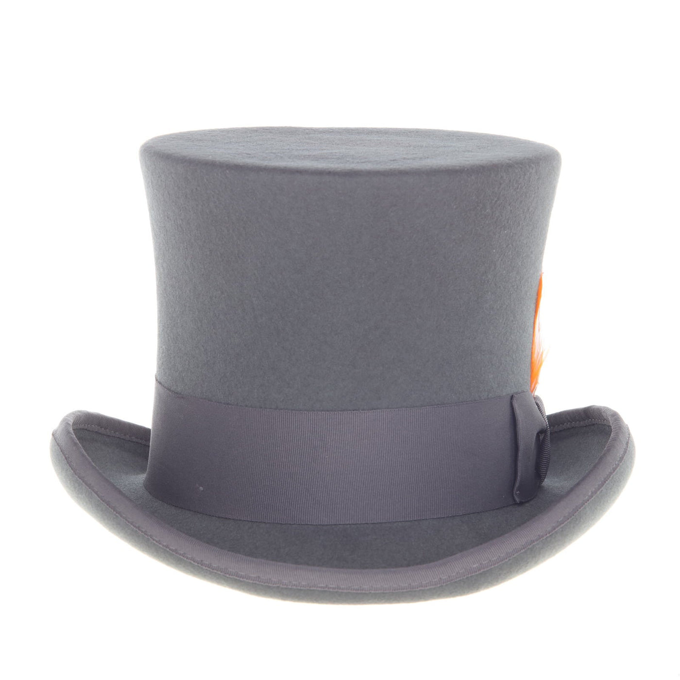 Men's Tall 100% Wool Dress Top Hat in Charcoal Grey