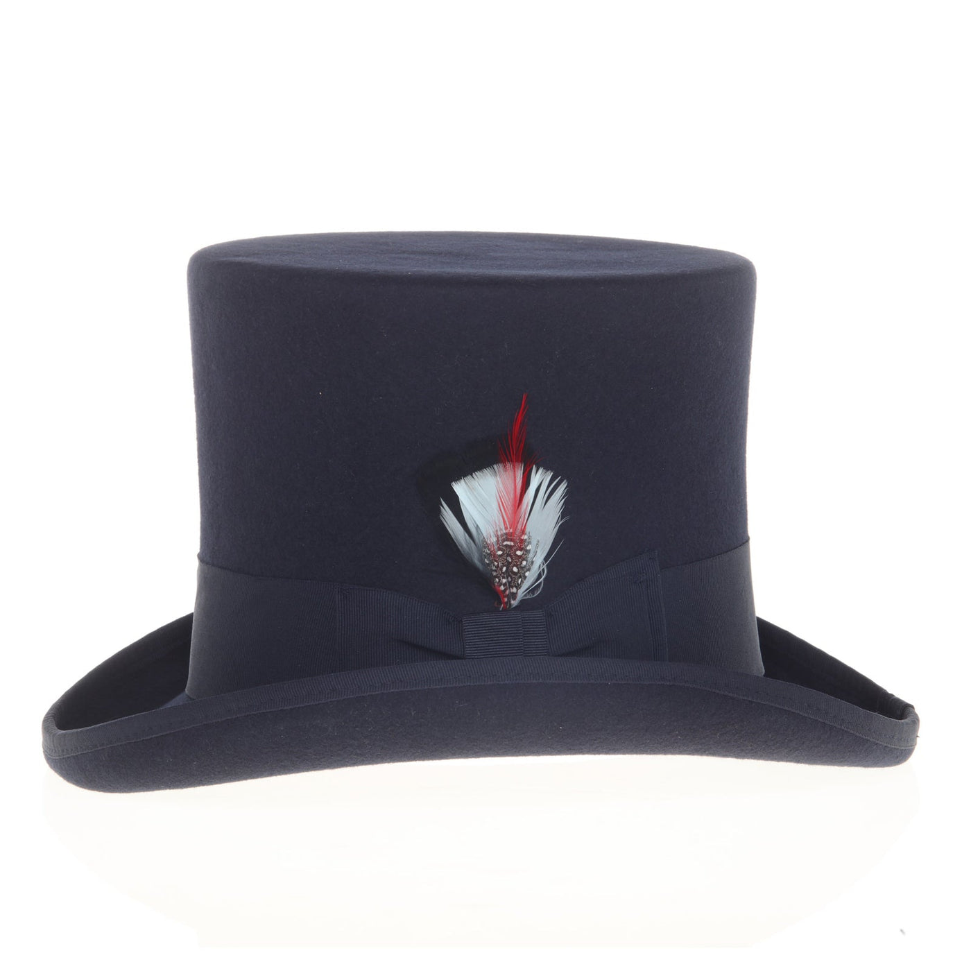 Men's Tall 100% Wool Dress Top Hat in Navy Blue