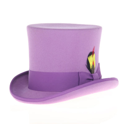 Men's Tall 100% Wool Dress Top Hat in Purple