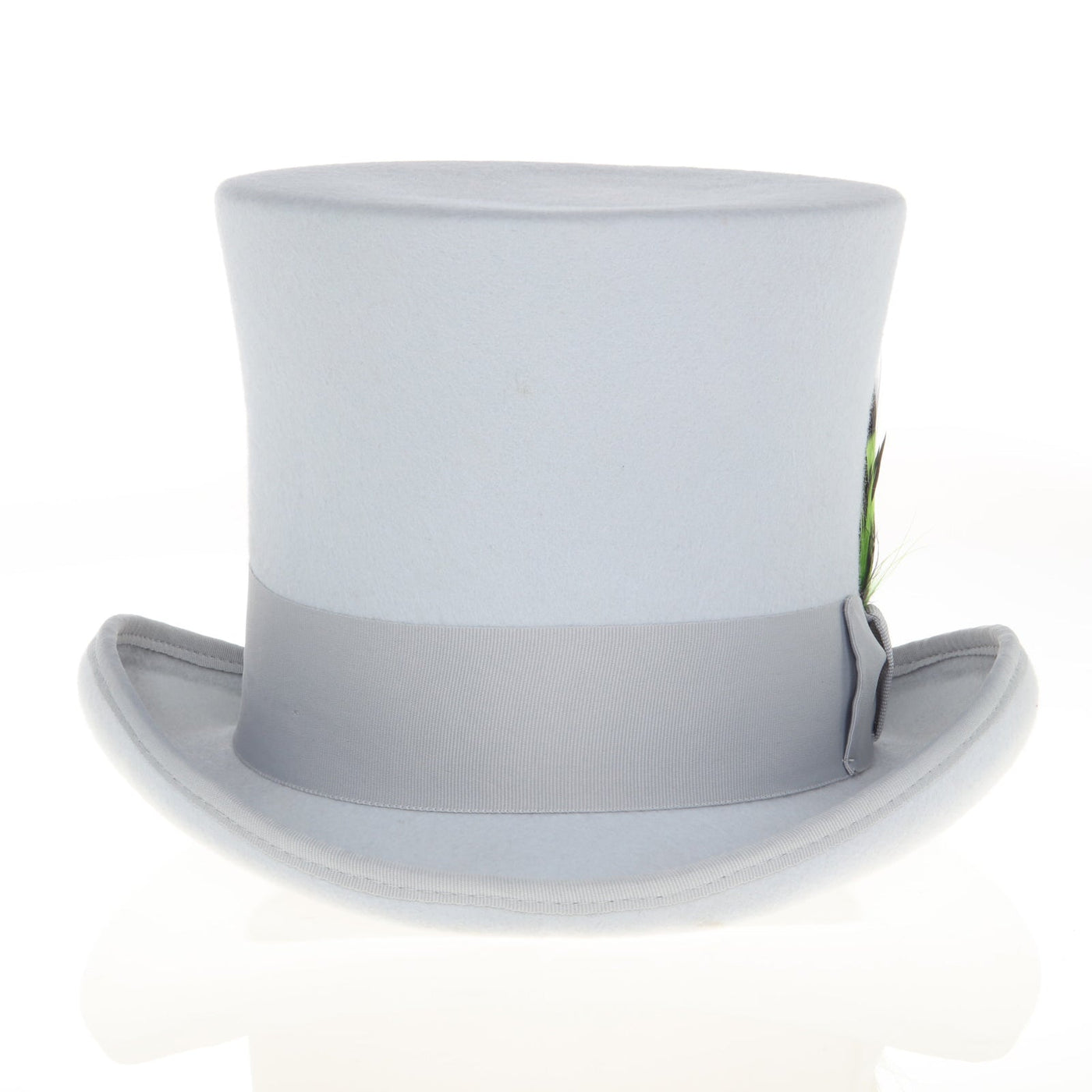 Men's Tall 100% Wool Dress Top Hat in Light Grey